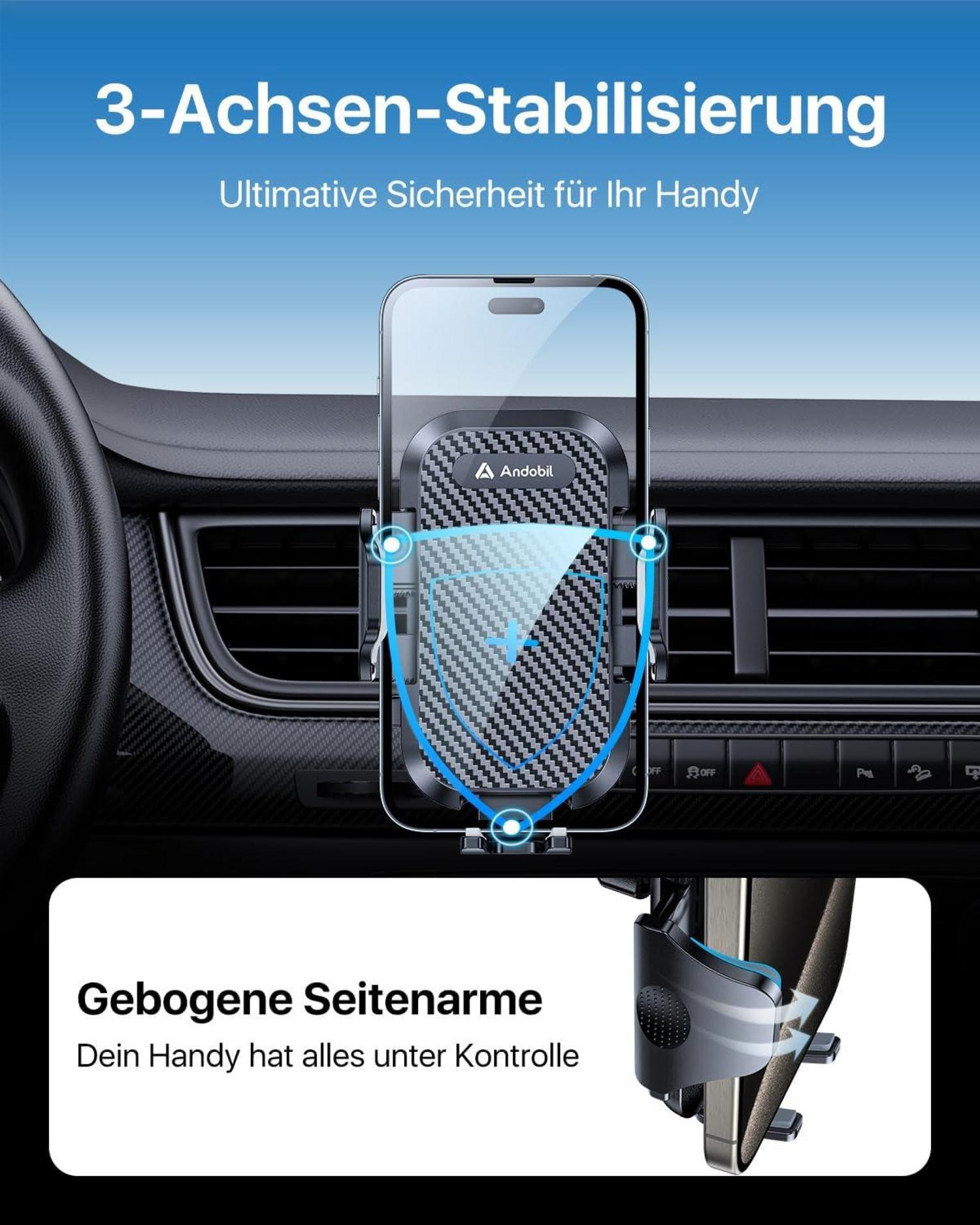 Handyhalterung Auto Lüftung 2024 Upgrade 360° Drehbar Schwarz