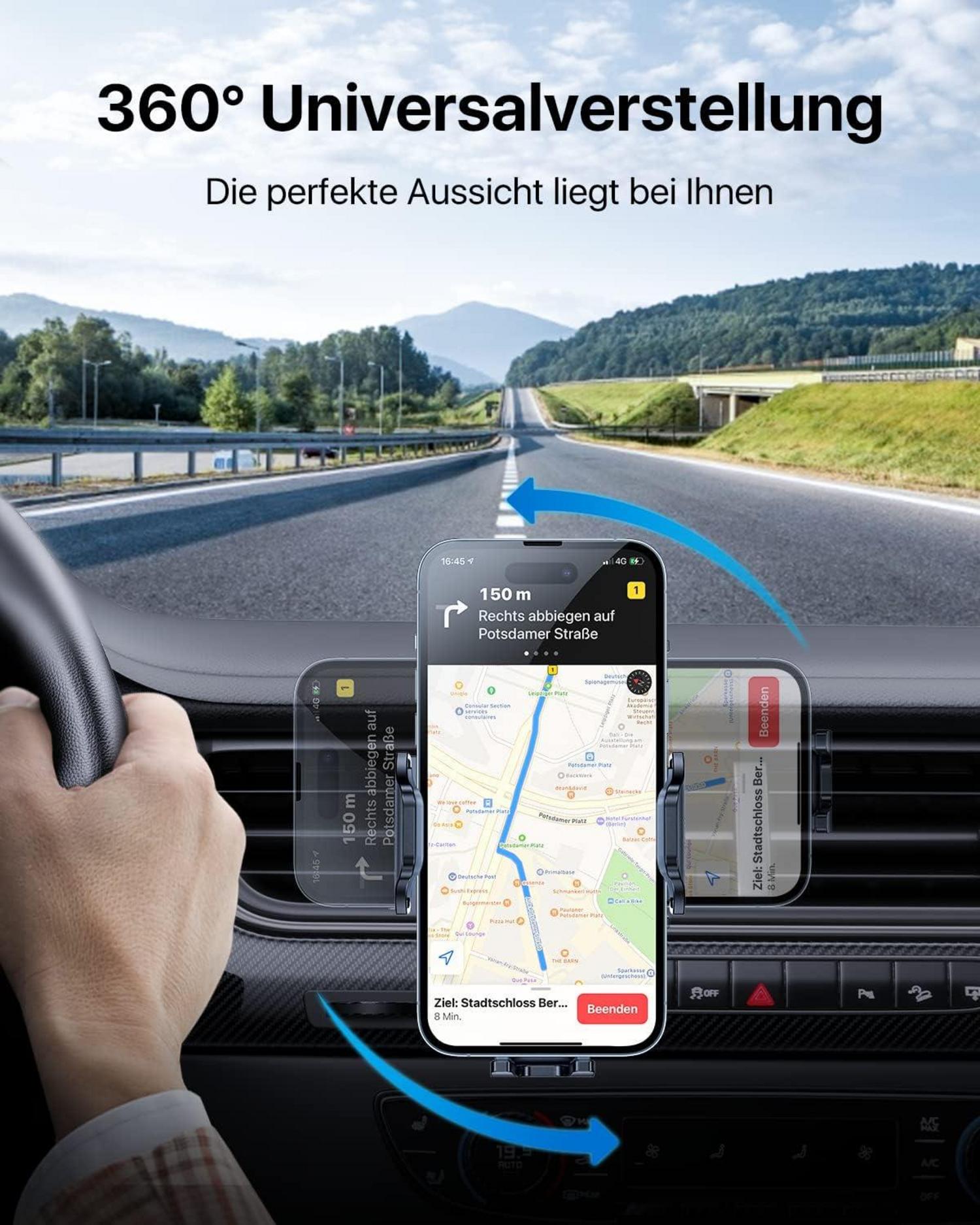 Handyhalterung Auto Lüftung 2024 Upgrade Kfz Halterung 360° Drehbar für iPhone Galaxy S23 Ultra