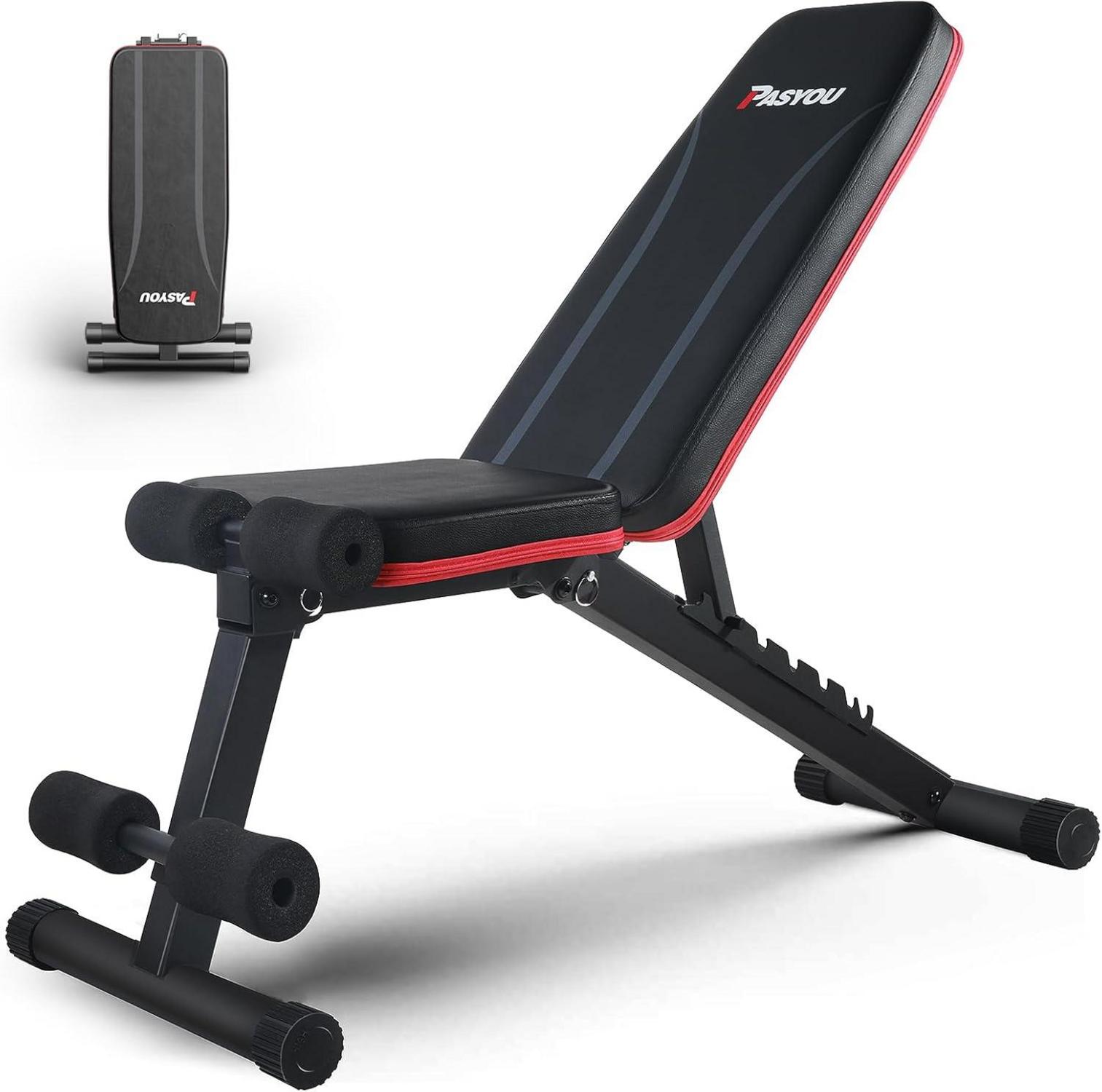 PASYOU Hantelbank Klappbar Verstellbar 7 in 1 Fitnessbank