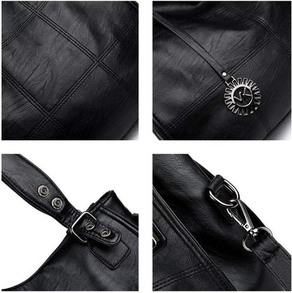 Damen Hobo Schultertasche Weinrot PU-Leder Stickerei Umhängetasche