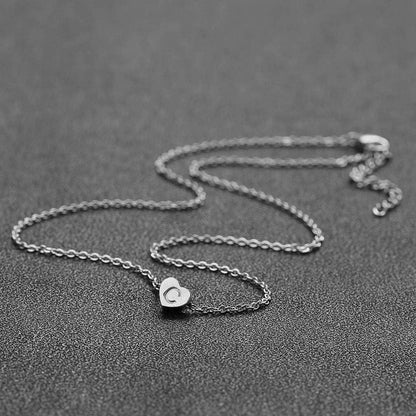 AFSTALR Silber Damen Halskette Buchstabenherz Anhänger Initialschmuck