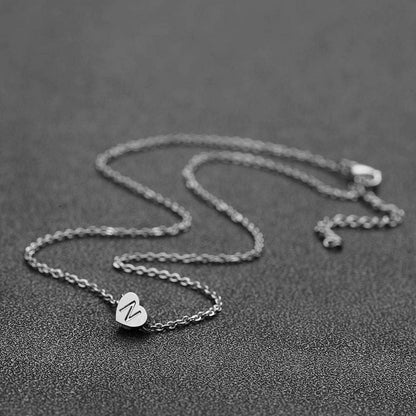 Silber Damen Halskette Herz Anhänger Initialschmuck Mädchen