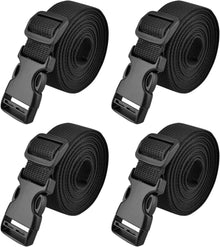 Nylon Gurtband mit Verstellbarer Schnalle 25mm Schwarz 4er Set