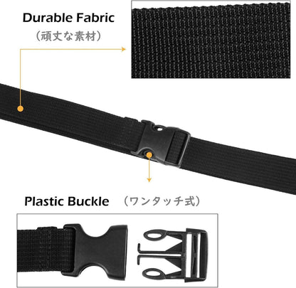 Nylon Gurtband Schwarz 25mm Verstellbare Schnallen 4 Stück 1m