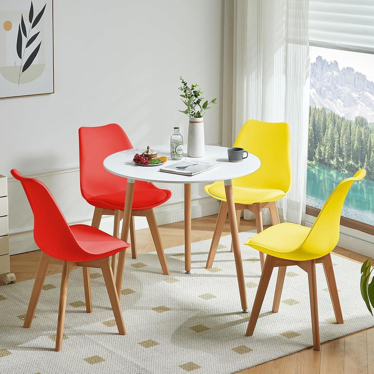 Runder Küchentisch Weiß Modern 80x80cm Skandinavisch