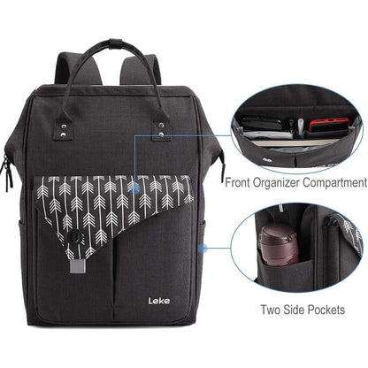 Lekesky Damen Rucksack Schwarz 15.6 Zoll Anti Diebstahl