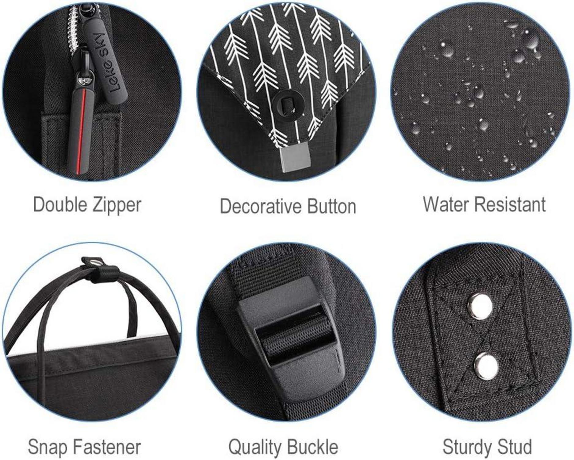 Rucksack Damen Wasserdicht Anti Diebstahl Laptopfach Schwarz 15.6 Zoll