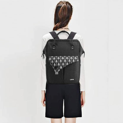 Lekesky Rucksack Damen Schwarz mit Laptopfach Anti-Diebstahl 15.6 Zoll