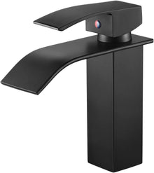 Wasserfall Waschtischarmatur Matt Schwarz für Badezimmer
