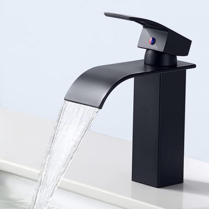 Wasserhahn Bad Schwarz Wasserfall Armatur Messing Mischbatterie