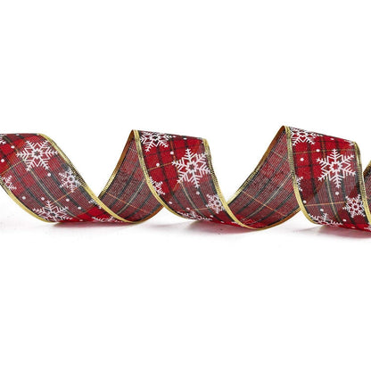 Wired Christmas Holiday Ribbon - Rotes Kariertes