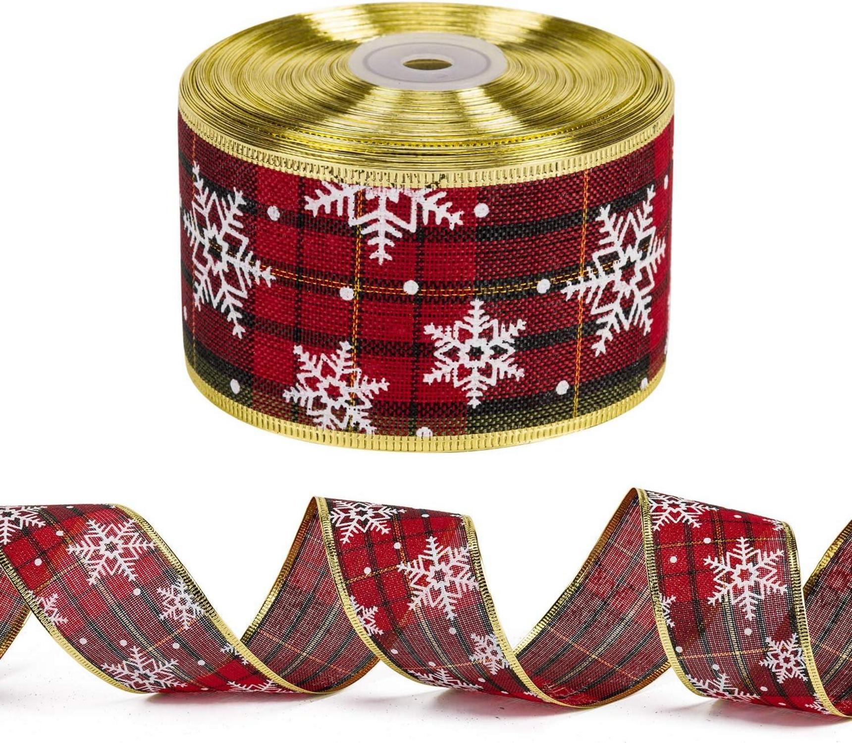 Wired Christmas Holiday Ribbon - Rotes Kariertes