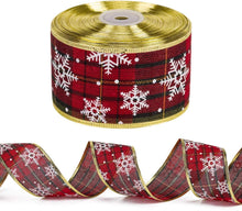 Wired Christmas Holiday Ribbon - Rotes Kariertes