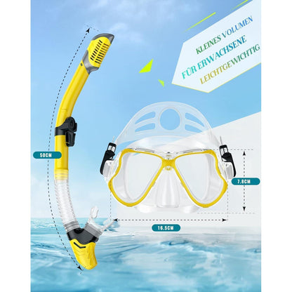 Professionelles Trocken Schnorchelset mit Anti-Fog
