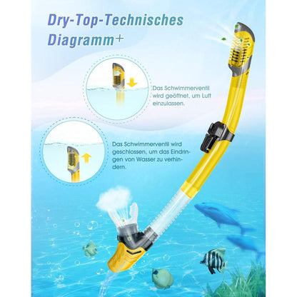 Professionelles Trocken Schnorchelset mit Anti-Fog