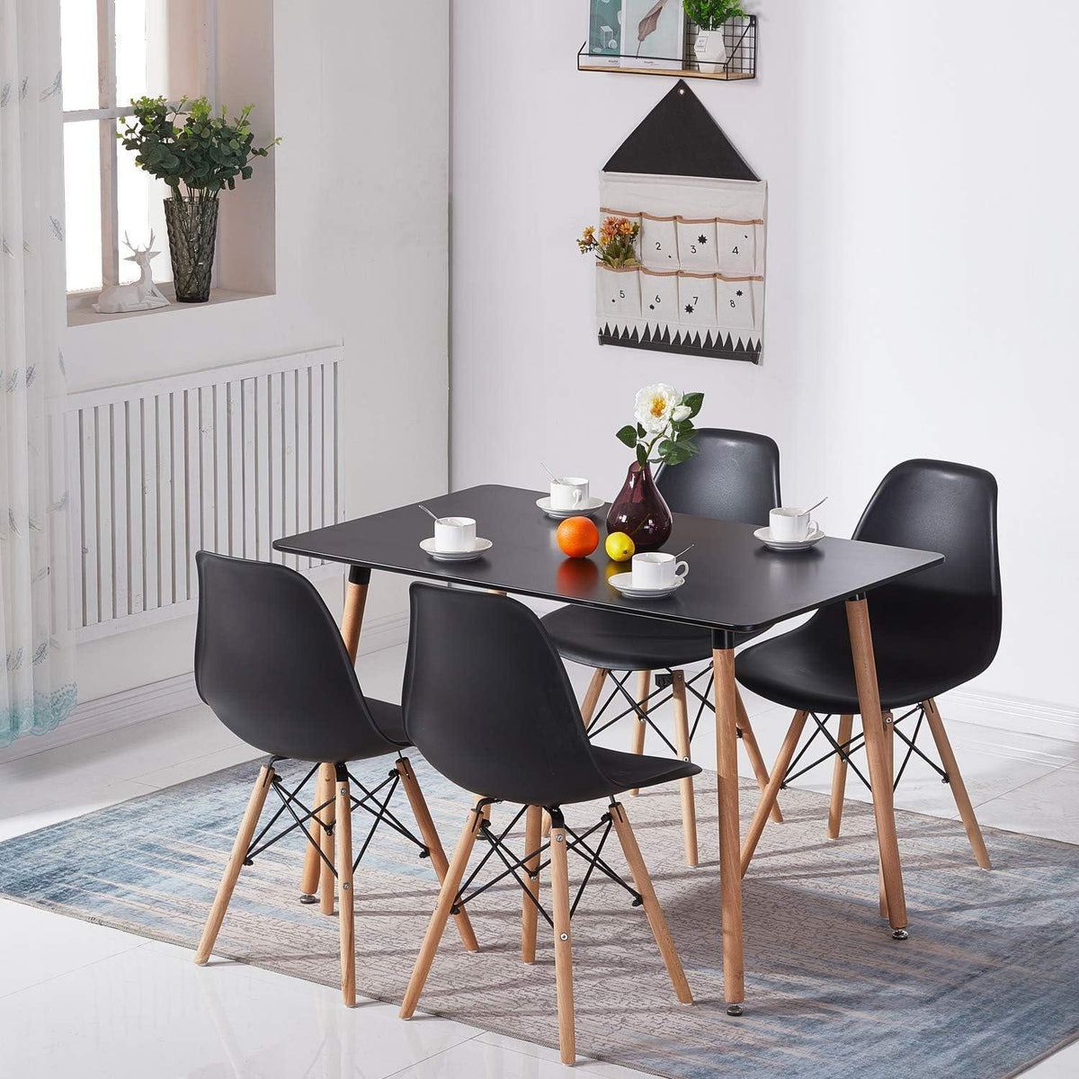 Rechteckiger Esstisch Schwarz – Modern & Skandinavisch 110x70cm