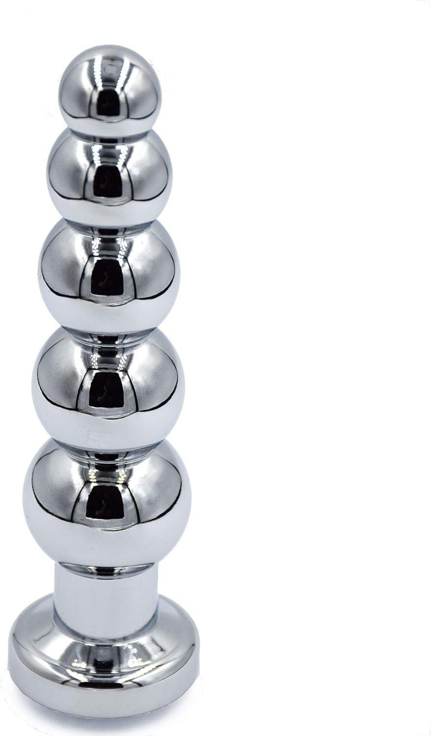 Metall Analplug Edelstahl Butt Plug mit 5 Analkugeln
