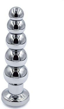 Metall Analplug Edelstahl Butt Plug mit 5 Analkugeln