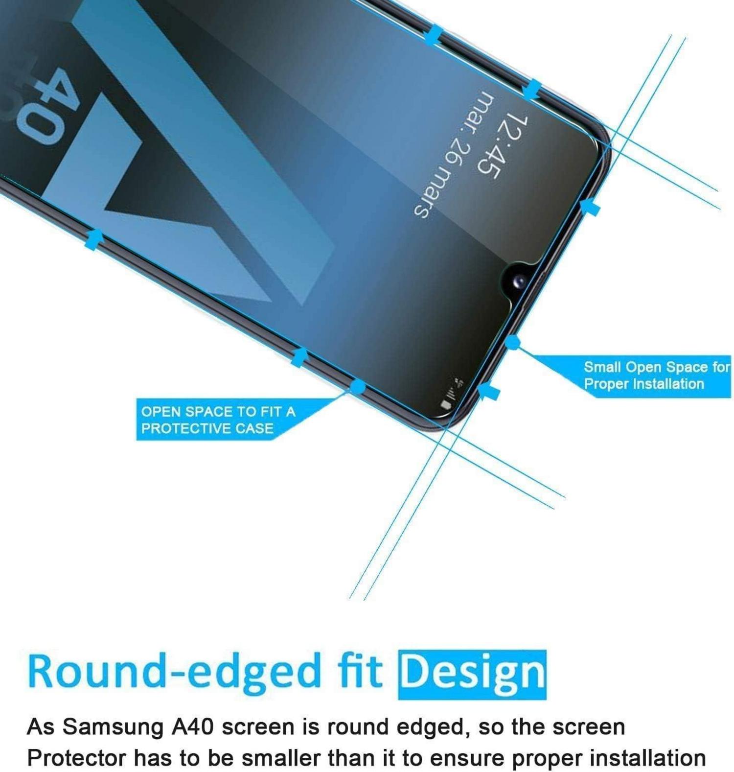 Panzer Schutz Glas Samsung Galaxy A40 2er Set 9H Härte