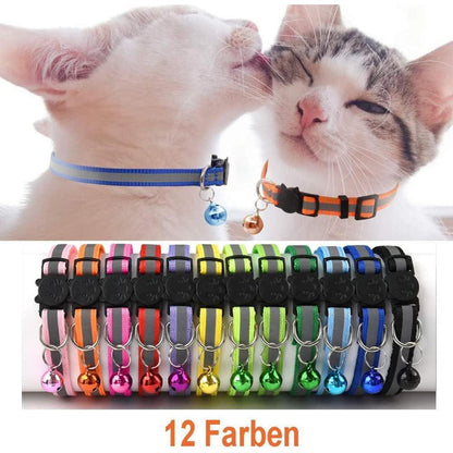 12er Pack Katzenhalsbänder Nylon Verstellbar Glöckchen