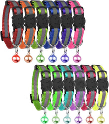 Katzenhalsband 12er Pack Nylon Reflektierend und Verstellbar