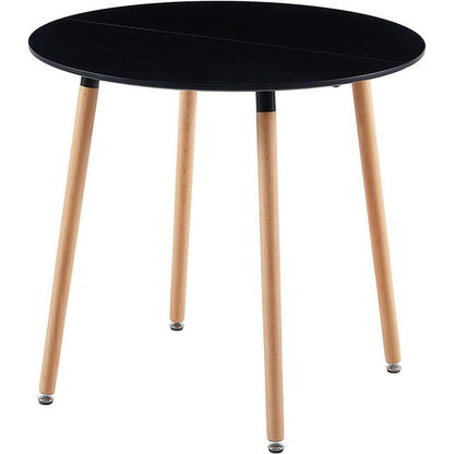 Runder Esstisch skandinavisches Design, 80x80cm Schwarz