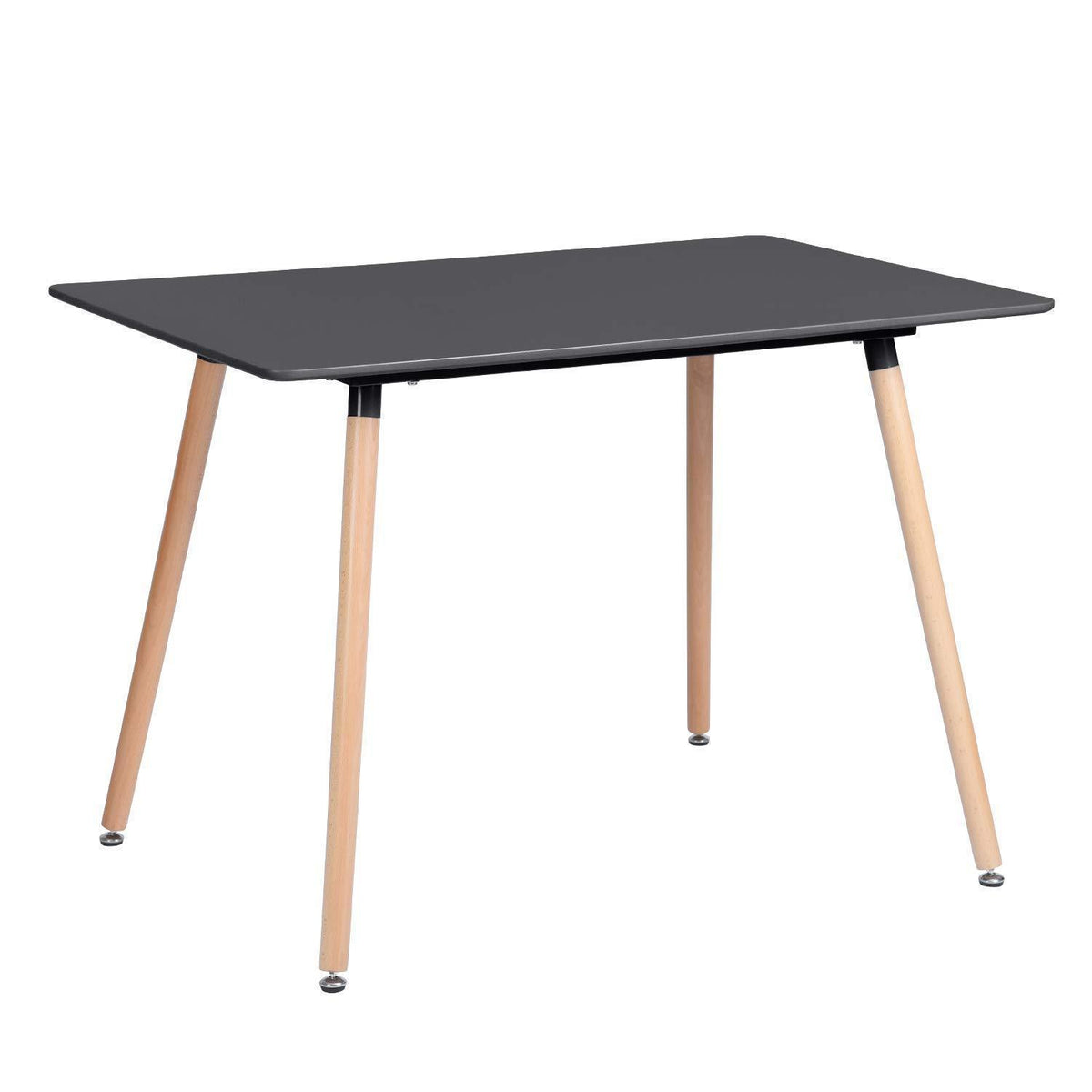 Rechteckiger Esstisch Schwarz 110x70cm – Retro Küchentisch für 4 Personen