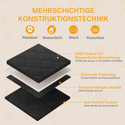 Toozey Völliger Kofferraumschutz Hund Auto Schwarz 185x103cm