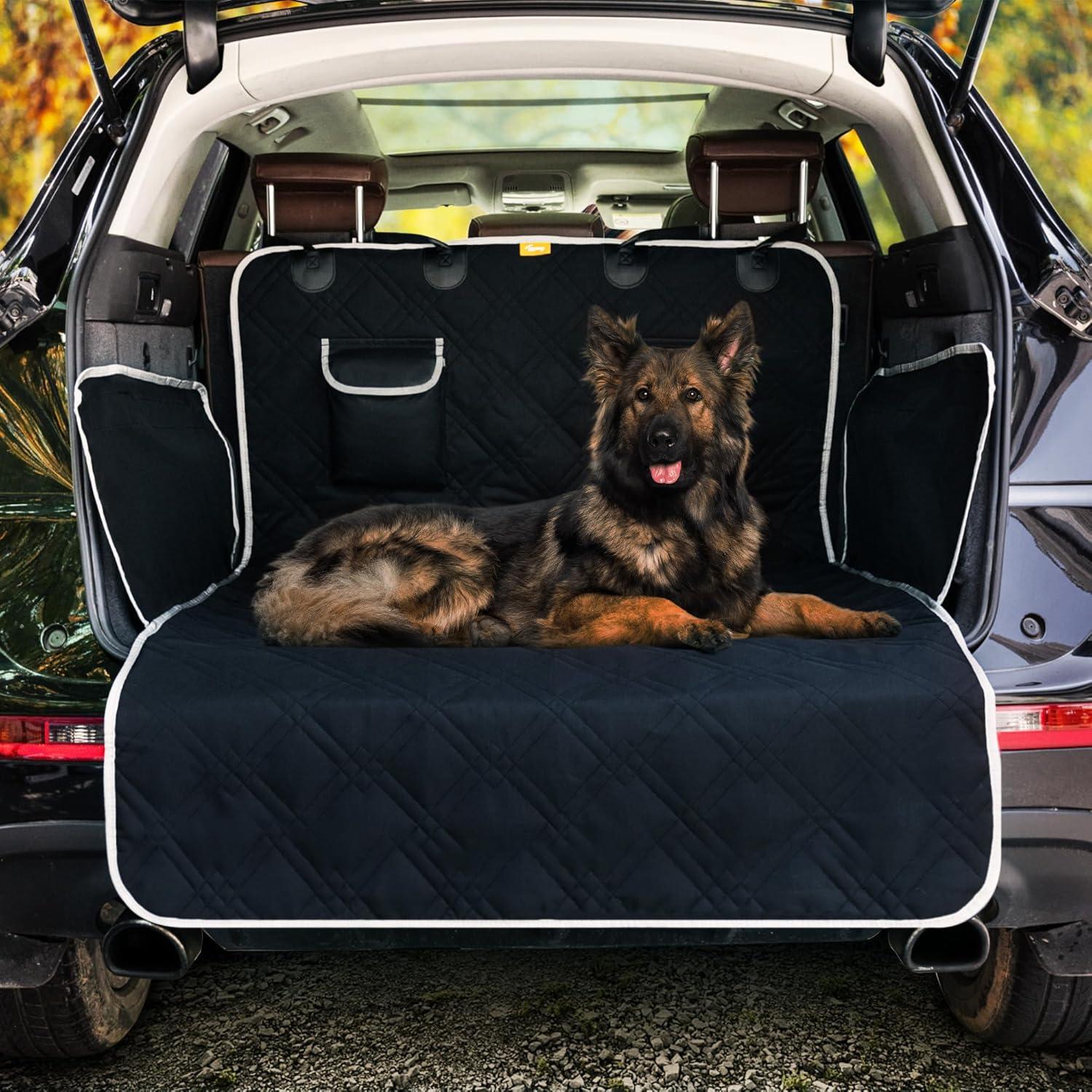 Völliger Kofferraumschutz für Hund - Reißfeste Kofferraumdecke Schwarz