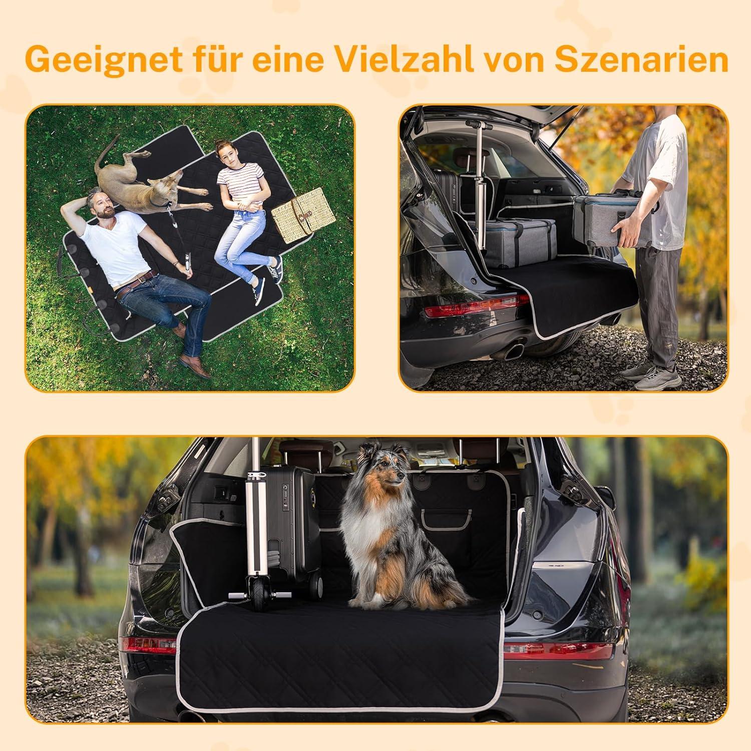 Auto Kofferraumschutz Hund 185x103cm Schwarz Wasserdicht & Reißfest