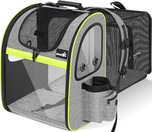 Pecute Hunderucksack Erweiterbar Faltbar Grau Transparentes Fenster