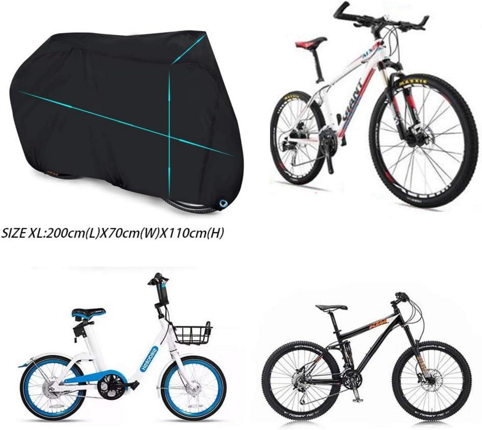 Fahrradabdeckung Wasserdicht Schwarz 190T Oxford-Gewebe 29