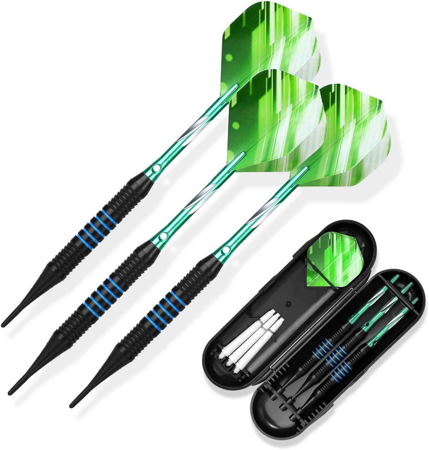 Soft Dartpfeile Set 3 Stück 18g Turnier Tip Dartscheibe Elektronisch PU Bag
