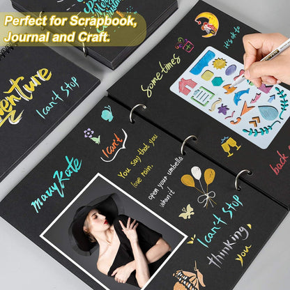 Metallic Marker Set 30-tlg. bunte Metallstifte, feine Spitzen, DIY-Vorlagen