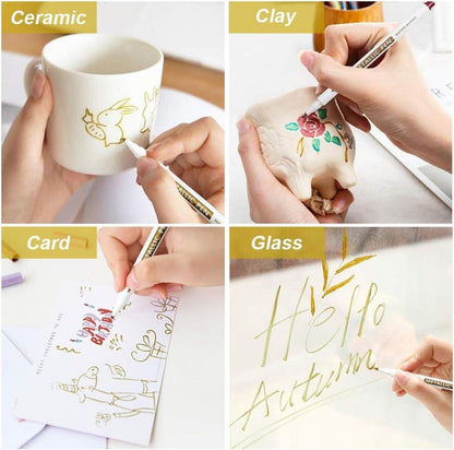 Metallic Marker Set 30-tlg. bunte Metallstifte, feine Spitzen, DIY-Vorlagen