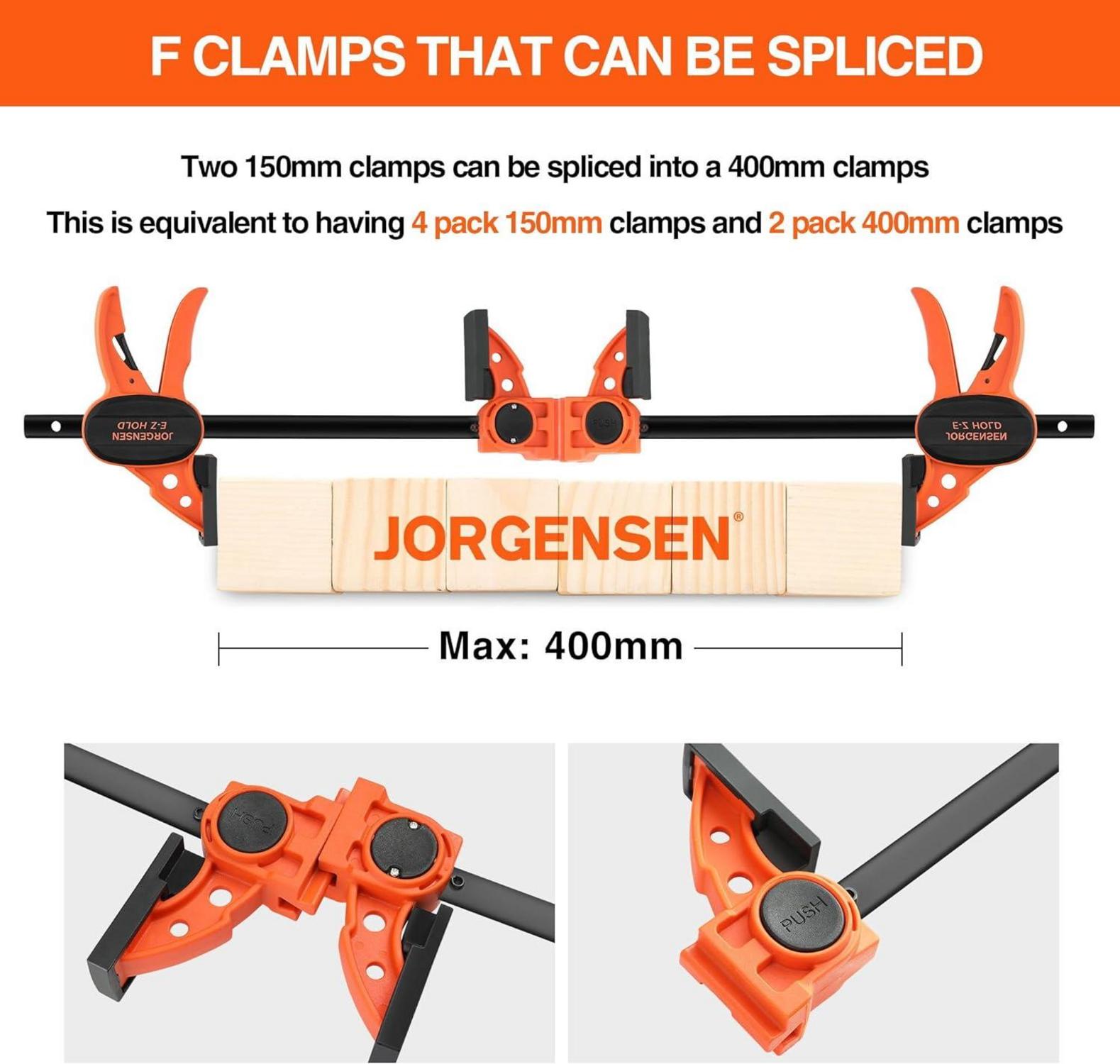 Profi Einhandzwingen Set 4tlg Schraubzwingen 150-420mm Spannkraft 68kg