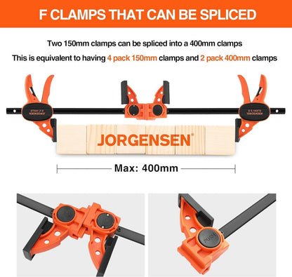 Profi Einhandzwingen Set 4tlg Schraubzwingen 150-420mm Spannkraft 68kg