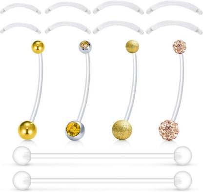 Flexibles Schwangerschaftspiercing Bauchnabelpiercing 14G 1,6mm 32mm