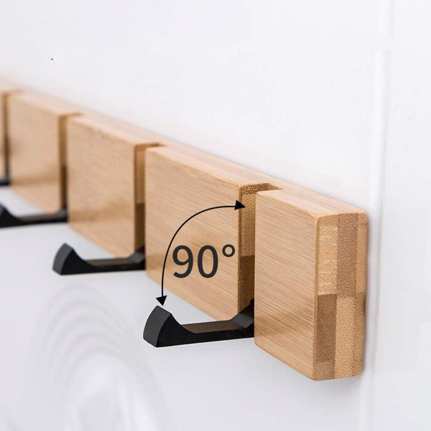 Klappbare Holz Hakenleiste für Jacken Mäntel 5 Haken