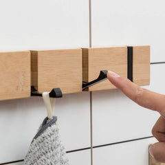 Klappbare Holz Hakenleiste Wandmontage Natur 3 Haken - YunNasi