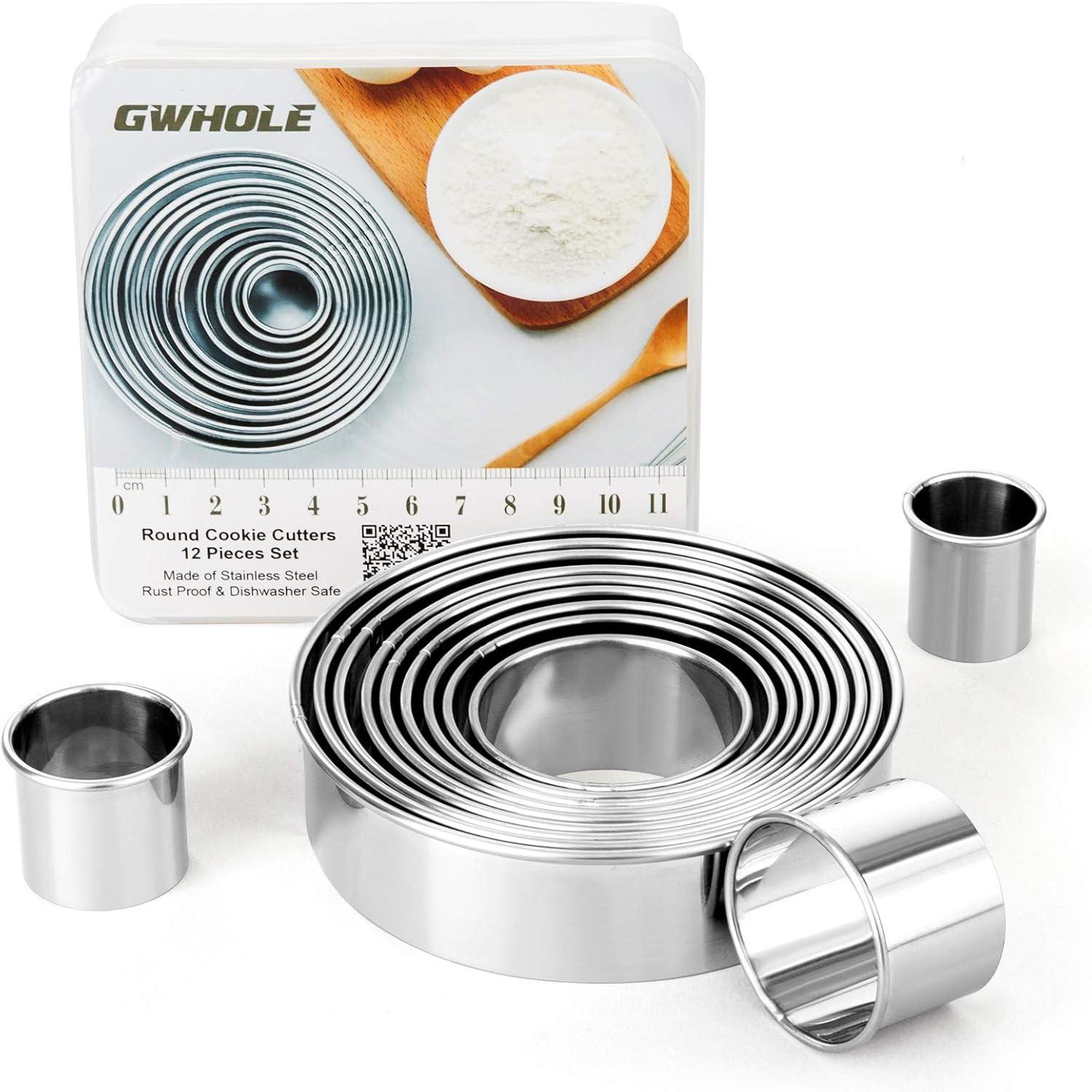 Ausstechformen Edelstahl rund Kekse Fondant Donuts Teig Muffins Kuchen