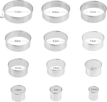 Ausstechformen Edelstahl rund 12 Stück Kekse Fondant Muffins