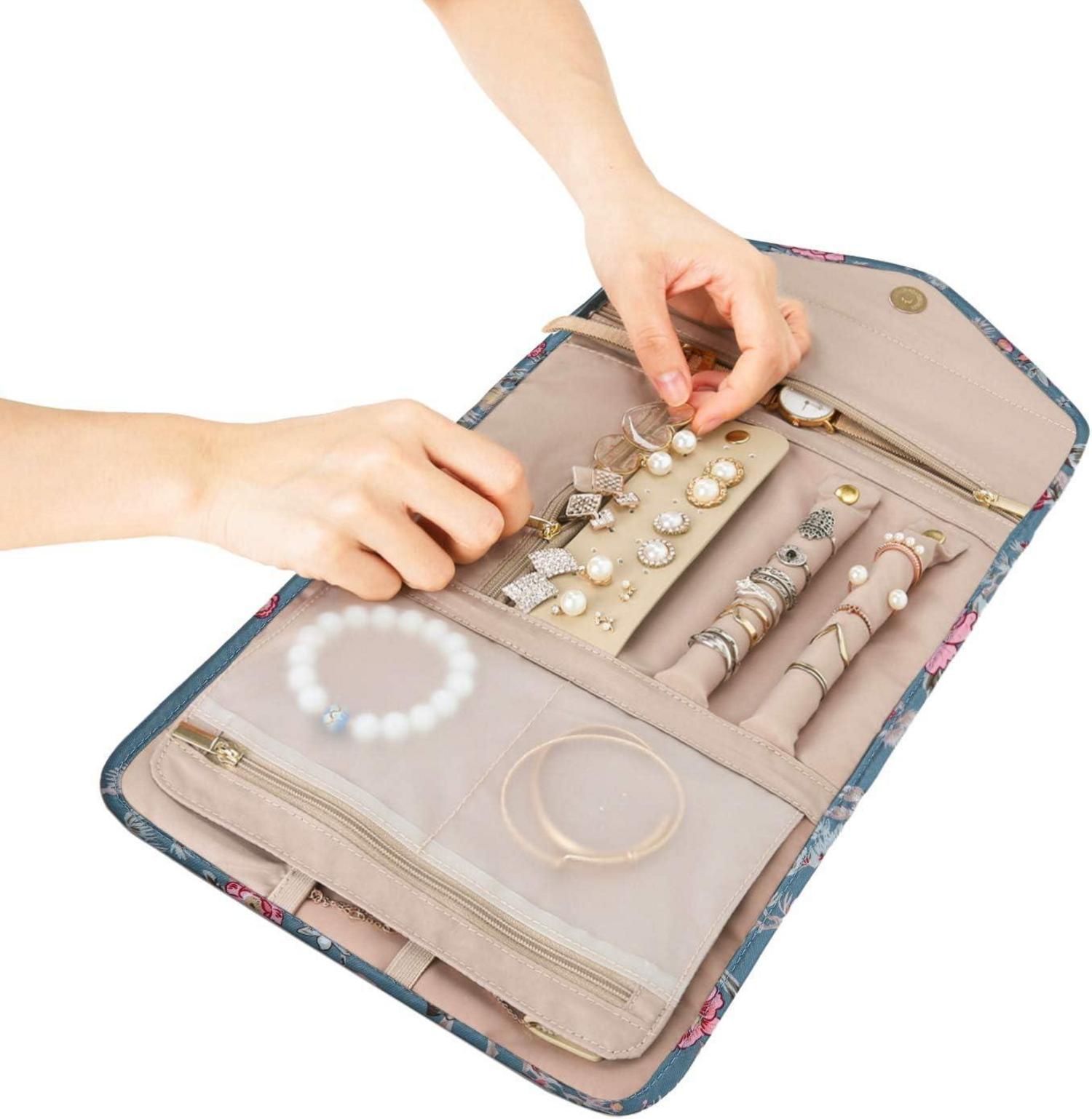 Schmuck Organizer Tasche für Ringe Ohrringe Halsketten Uhren - Reise Aufbewahrung