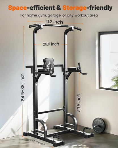 Power Tower Dip Station Klimmzugstange für Heimfitness Krafttraining