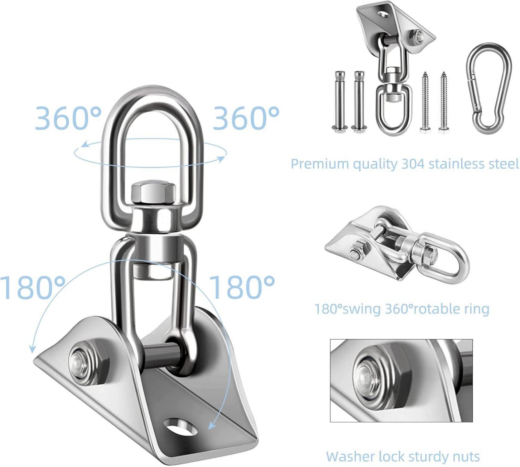 HOMPER 360°Drehen Deckenhaken Edelstahl 450KG Kapazität M8