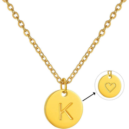 Damen Initialen Anhänger Kette Gold Silber Rosegold Herz