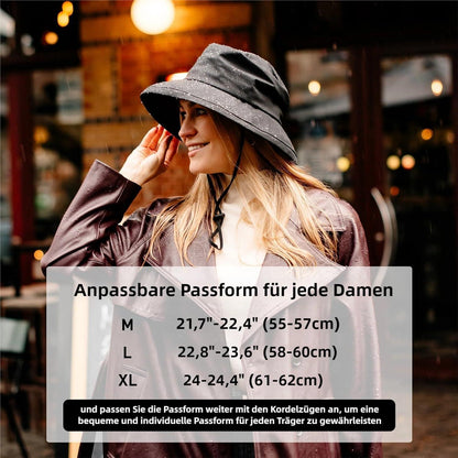 Faltbarer Regenhut Damen wasserdicht mit Kinnband & UPF50+