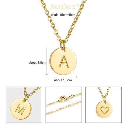 Damen Initialen Kette Buchstaben Anhänger Gold/Rosegold Silber mit
