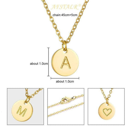 Damen Initiale Buchstaben Anhänger Kette Gold Rosegold