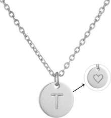 Initialen Kette Anhänger Gold Silber mit Herzen für Damen